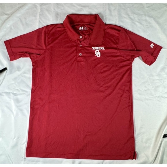 Russell Athletic Other - NCAA Oklahoma Sooners OU Russell Size L Red Polyester Big Logo Polo Golf Shirt